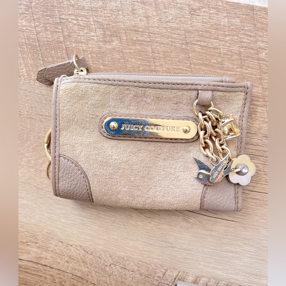 Juicy Couture Tan Wallet with Gold Details